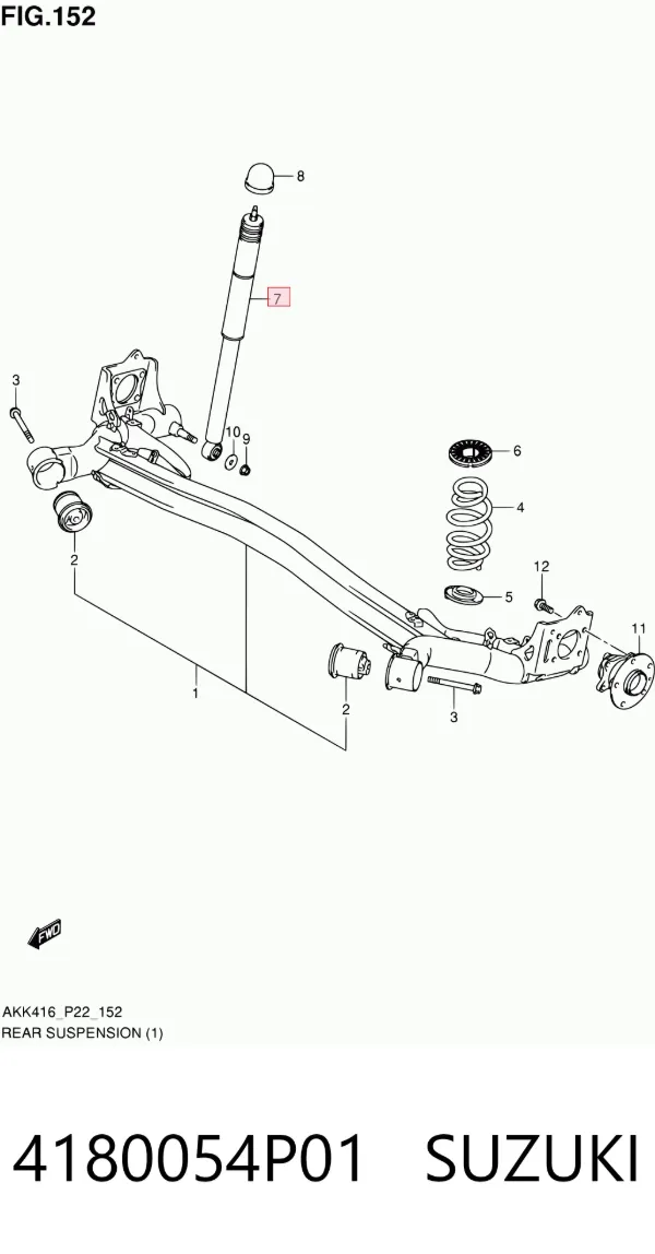 Amortyzator tylny 4180054P01 Suzuki