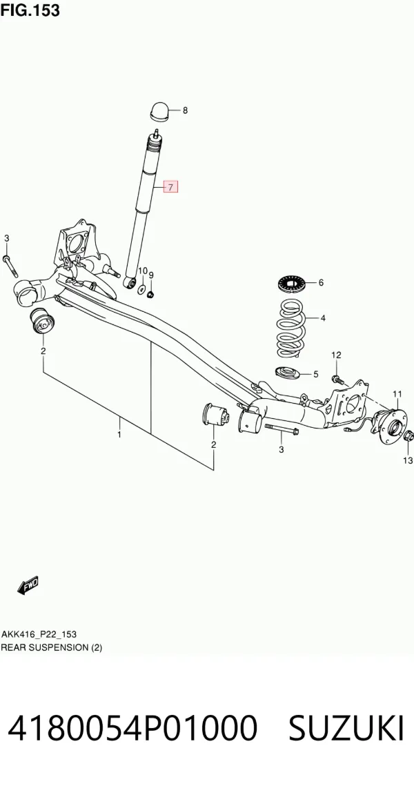 Amortyzator tylny 4180054P01000 Suzuki