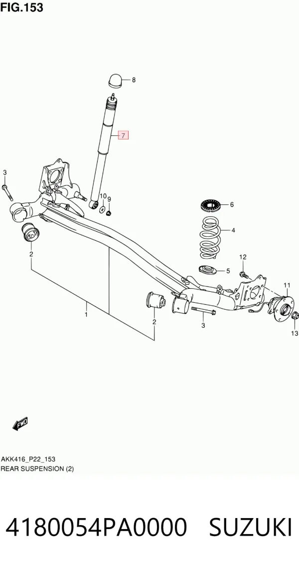 Amortyzator tylny 4180054PA0000 Suzuki