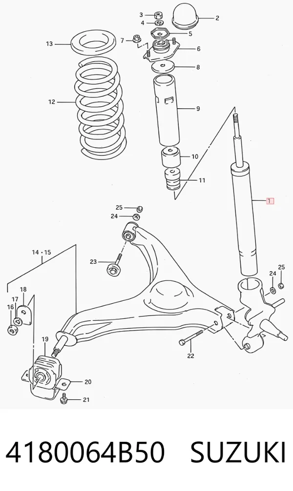 Amortyzator tylny 4180064B50 Suzuki