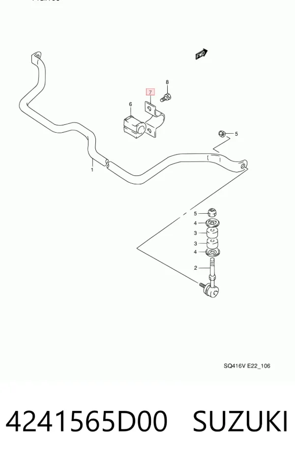 Tuleja stabilizatora przedniego 4241565D00 Suzuki