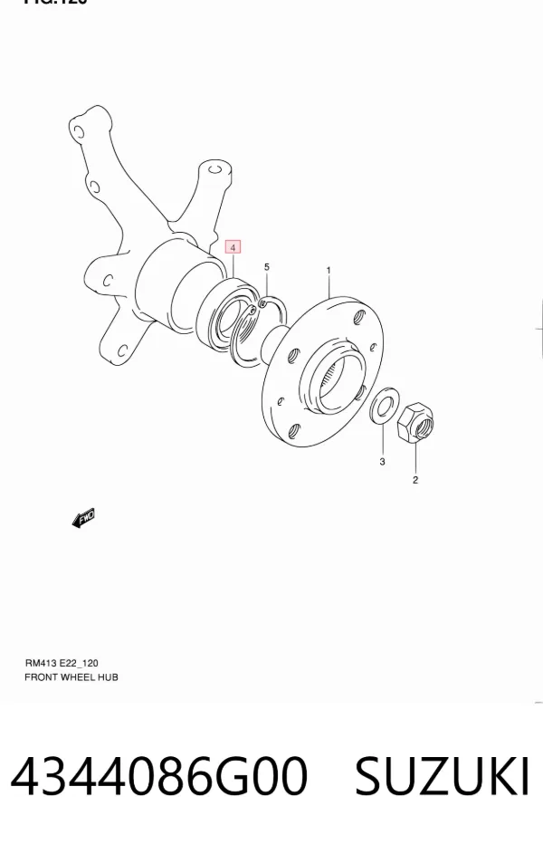 Łożysko piasty przedniej 4344086G00 Suzuki