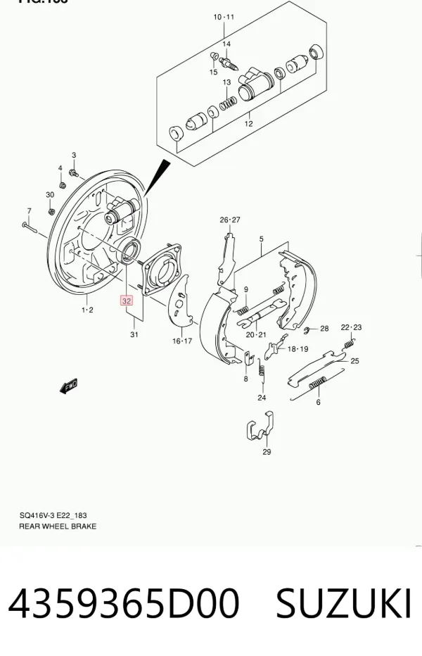 Lożysko piasty tylnej 4359365D00 Suzuki
