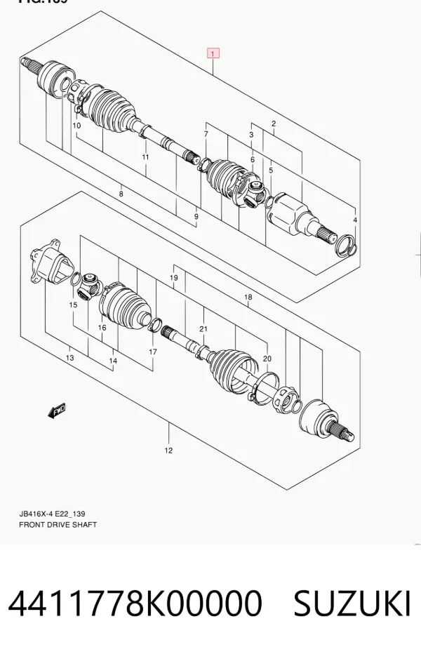 Półoś napędowa przednia prawa 4411778K00000 Suzuki