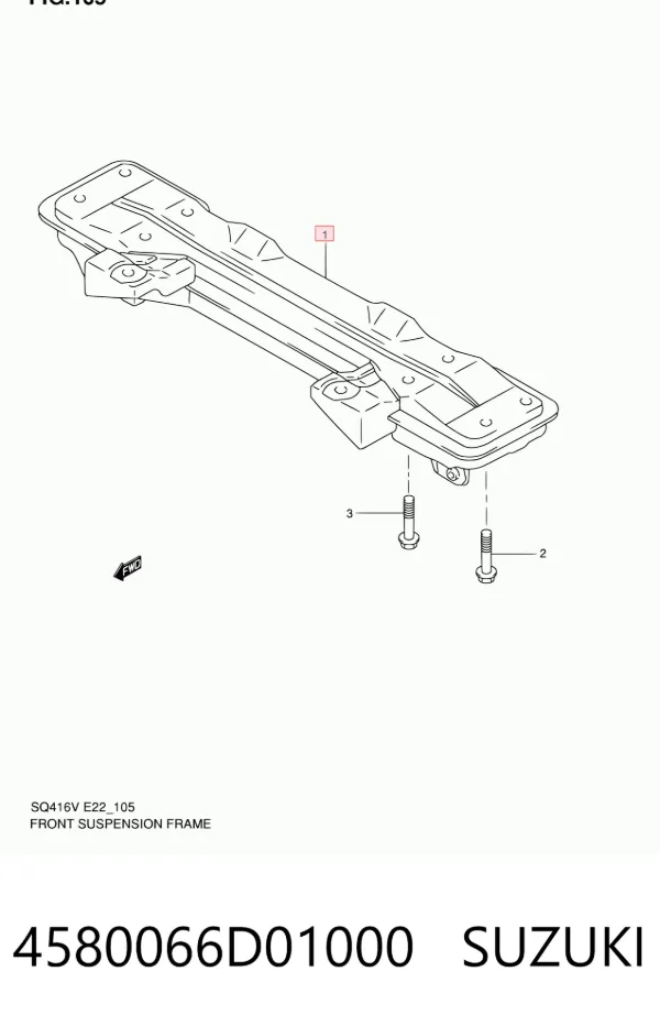 Korpus osi przedniej 4580066D01000 Suzuki