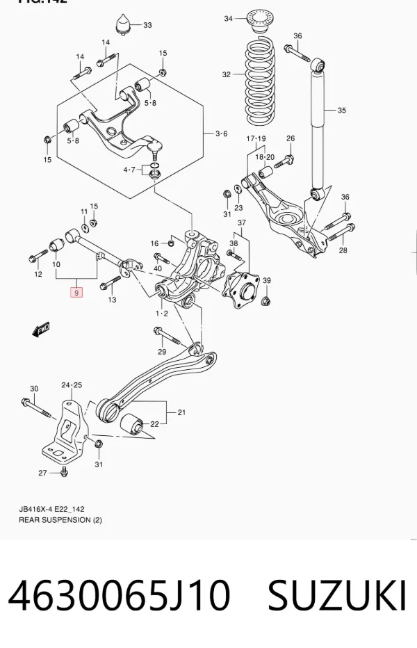 Silentblock drążka reakcyjnego tylnego 4630065J10 Suzuki