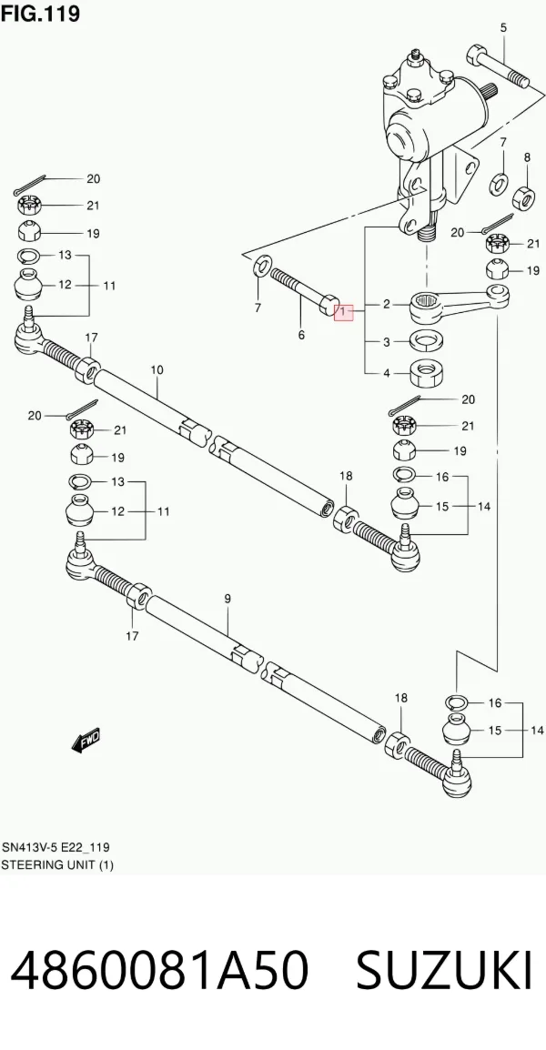 Mechanizm kierowniczy (reduktor) 4860081A50 Suzuki