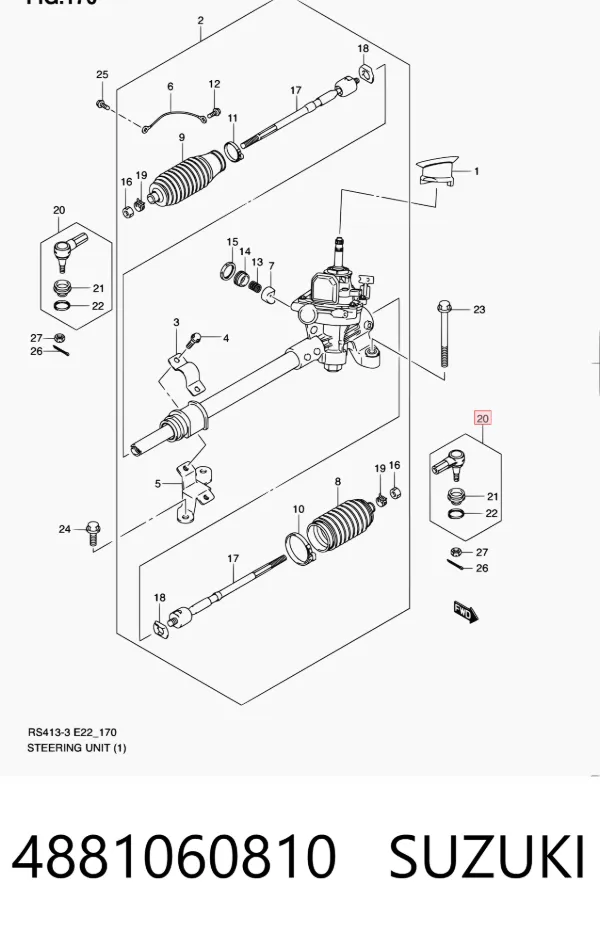 Końcówka drążka kierowniczego zewnętrzna 4881060810 Suzuki