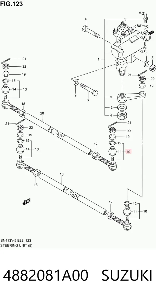 Końcówka drążka kierowniczego zewnętrzna 4882081A00 Suzuki