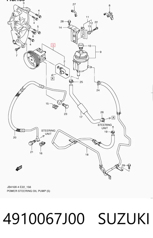 Pompa wspomagania hydraulicznego kierownicy 4910067J00 Suzuki
