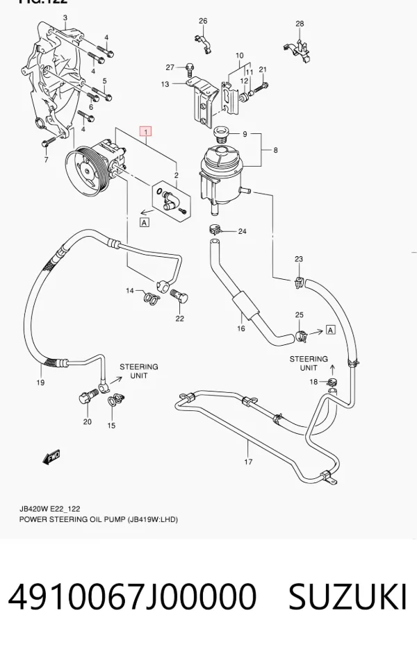 Pompa wspomagania hydraulicznego kierownicy 4910067J00000 Suzuki
