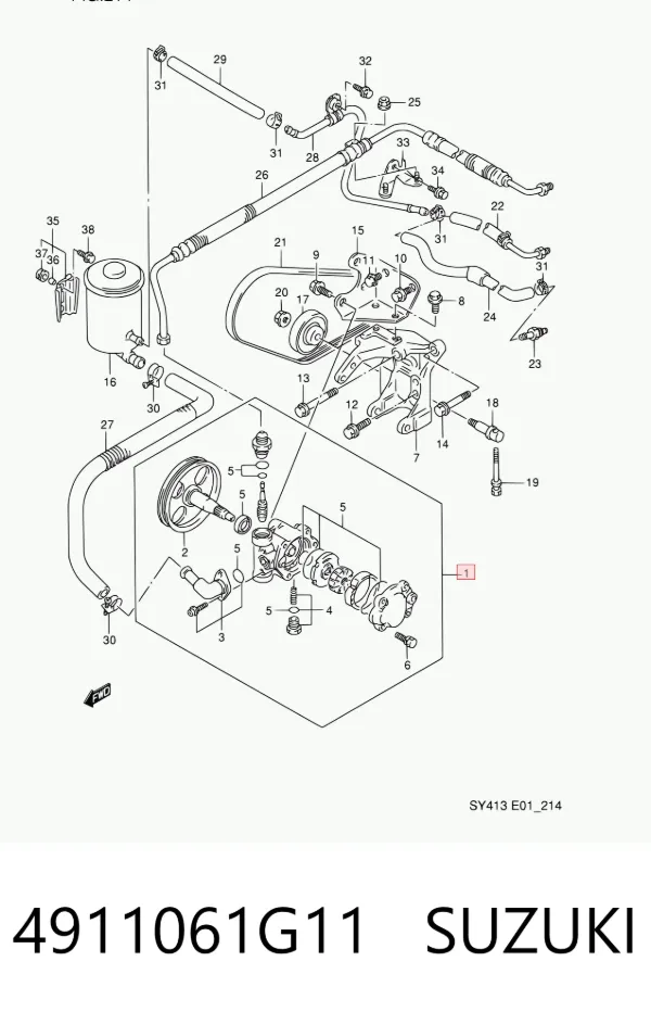 Pompa wspomagania hydraulicznego kierownicy Suzuki Baleno EG