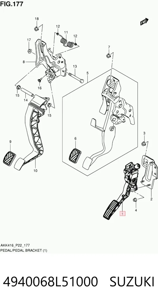 Pedał przyspieszenia (gazu) Suzuki Vitara LY
