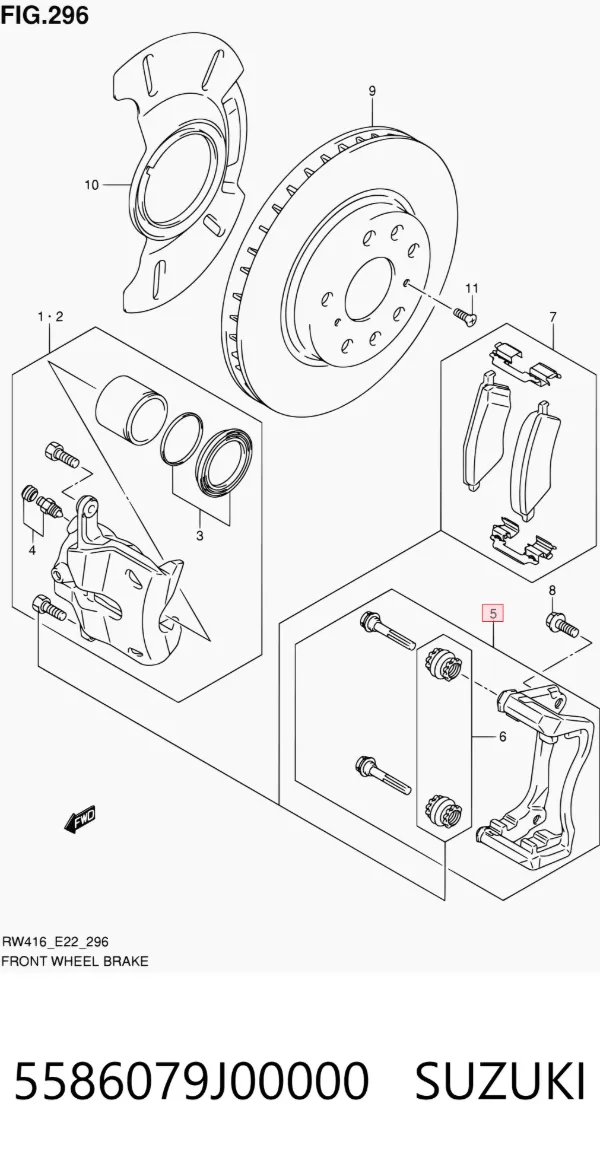 Jarzmo zacisku hamulcowego przedniego 5586079J00000 Suzuki