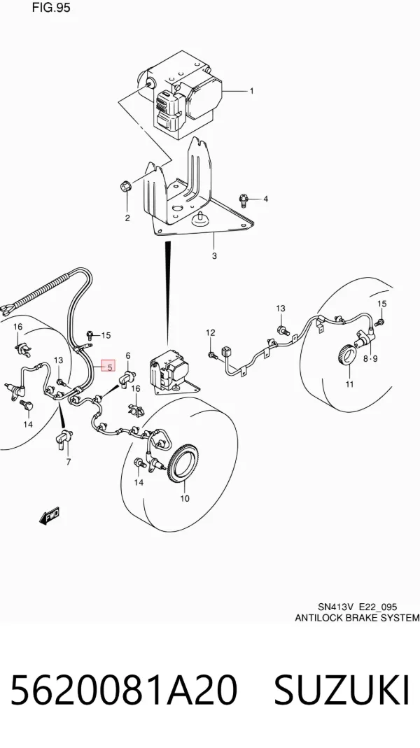 Czujnik ABS przedni 5620081A20 Suzuki