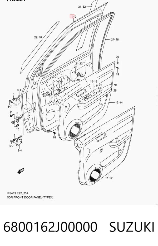 Drzwi przednie prawe Suzuki Swift III
