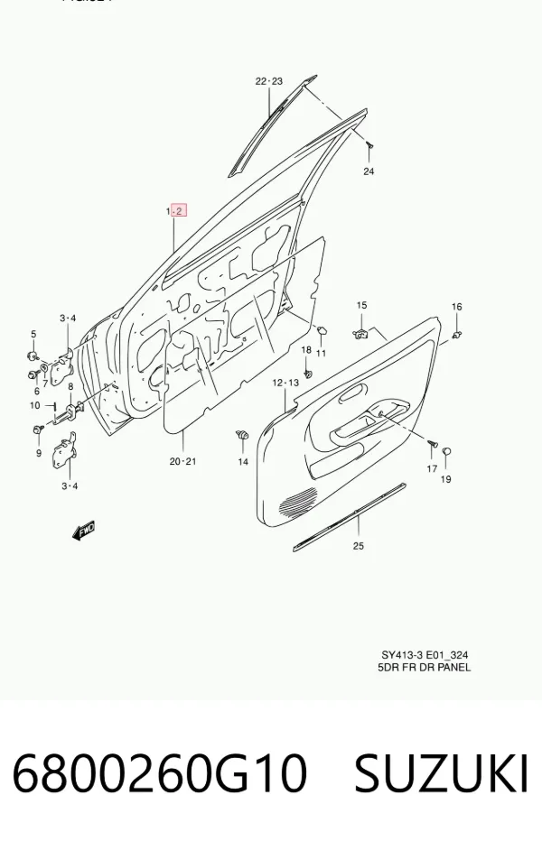 Drzwi przednie lewe Suzuki Baleno EG