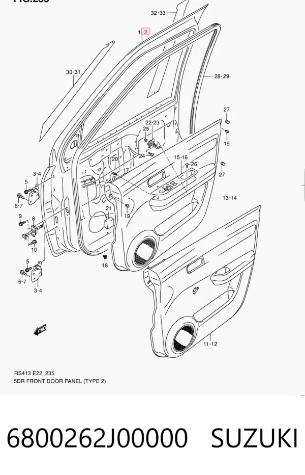 Drzwi przednie lewe Suzuki Swift III