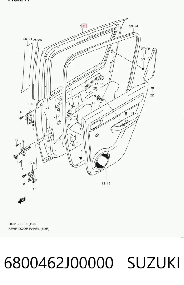 Drzwi tylne lewe Suzuki Swift III