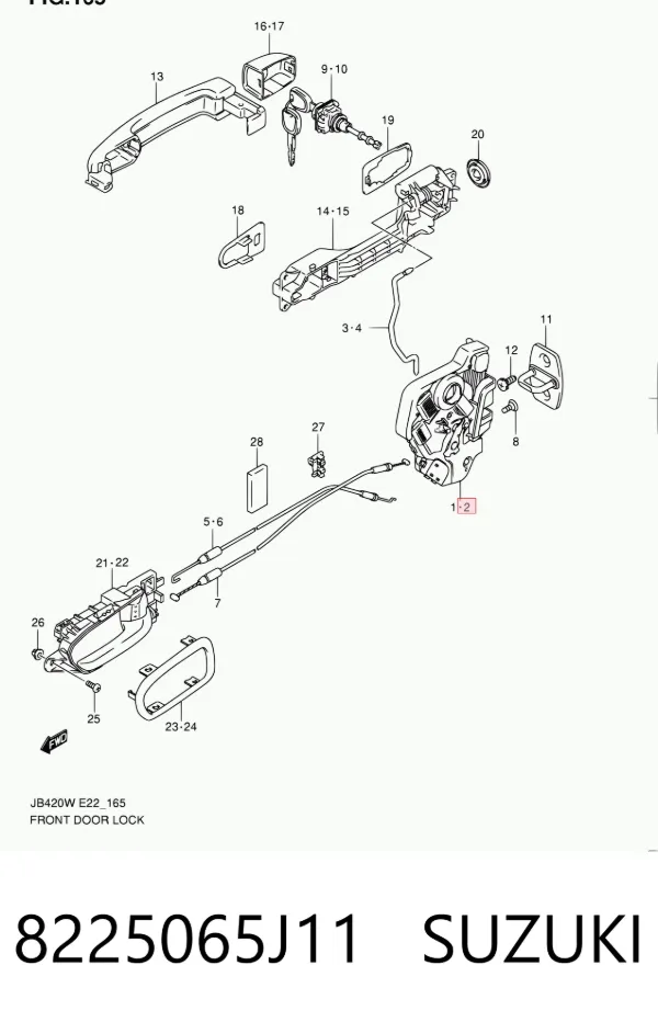 Zamek drzwi przednich lewych Suzuki Grand Vitara JB