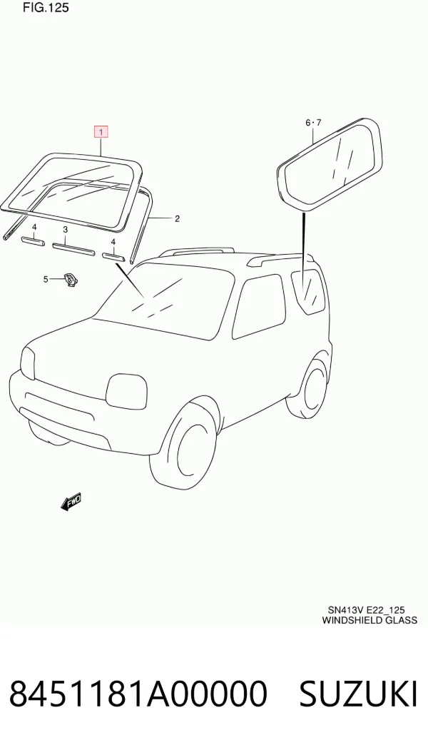 Szyba przednia 8451181A00000 Suzuki