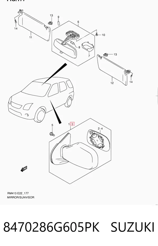 Lusterko wsteczne lewe 8470286G605PK Subaru