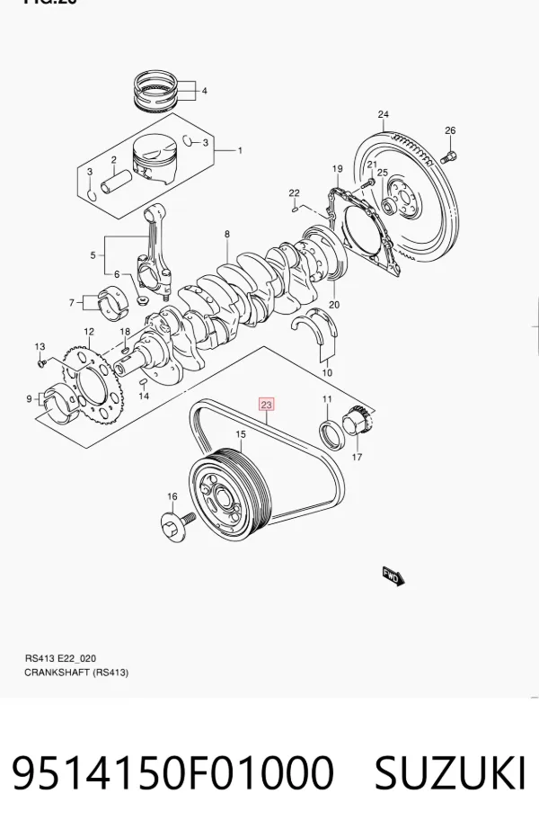 Pas napędowy mechanizmów 9514150F01000 Suzuki