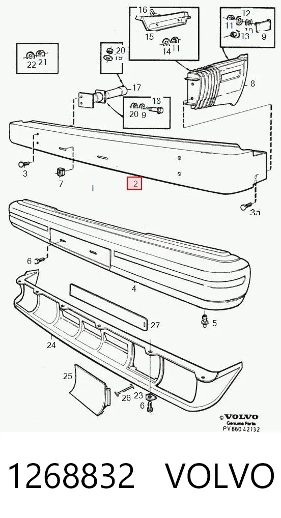 Wzmocnienie zderzaka przedniego Volvo 740 744