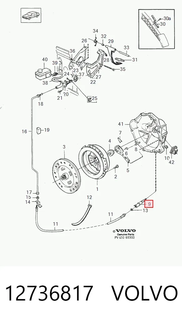 Cylinder roboczy sprzęgła 12736817 Volvo