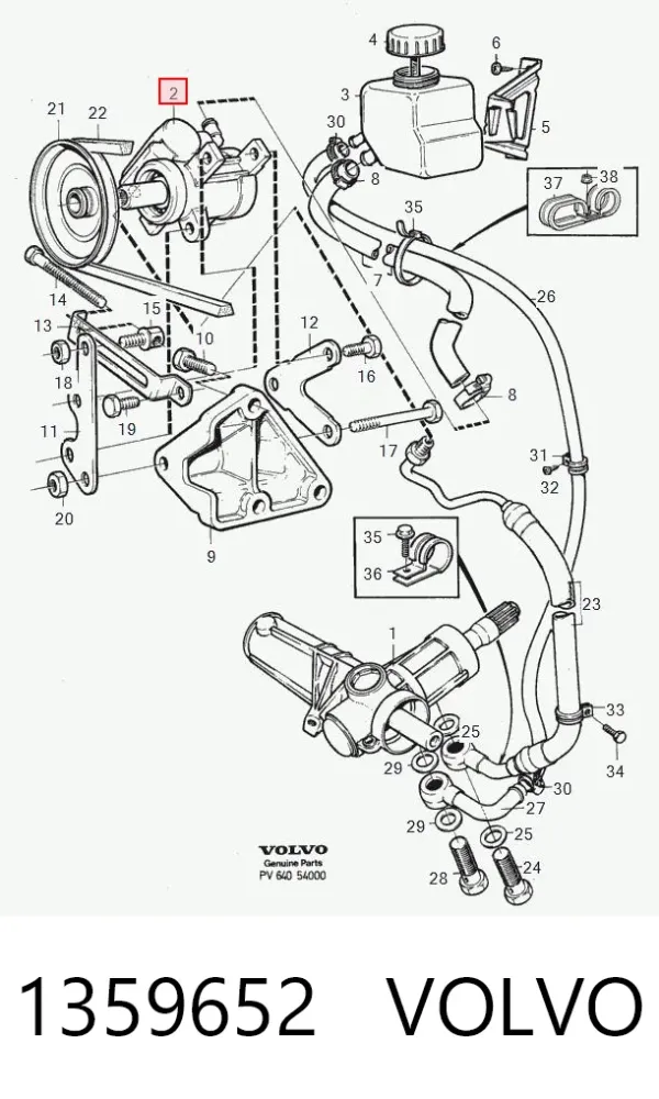 Pompa wspomagania hydraulicznego kierownicy 1359652 Volvo