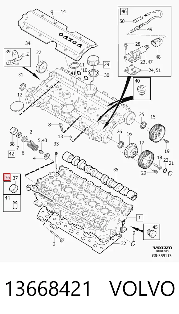 Kompensator hydrauliczny (popychacz hydrauliczny), popychacz zaworu 13668421 Volvo