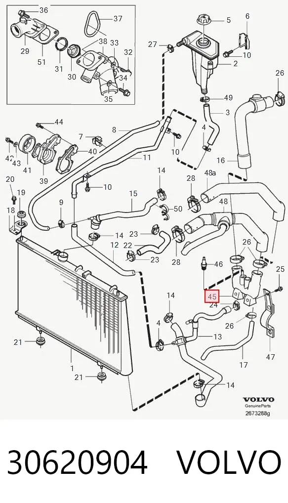 Przewód (króciec) układu chłodzenia Volvo V40 VW