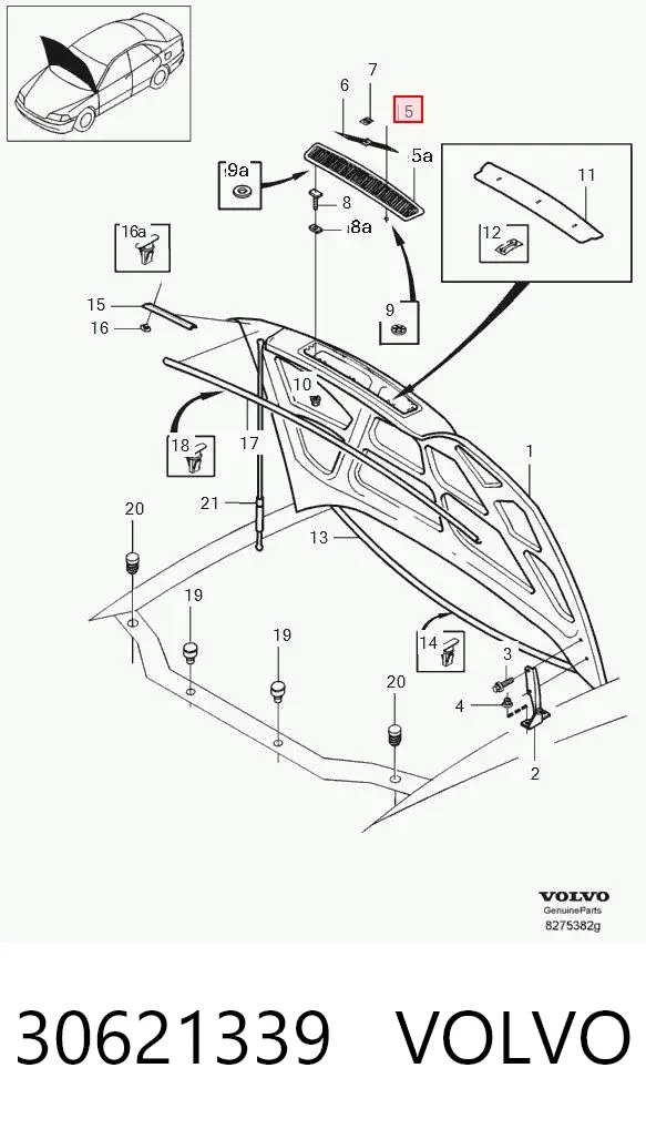 Atrapa chłodnicy 30621339 Volvo