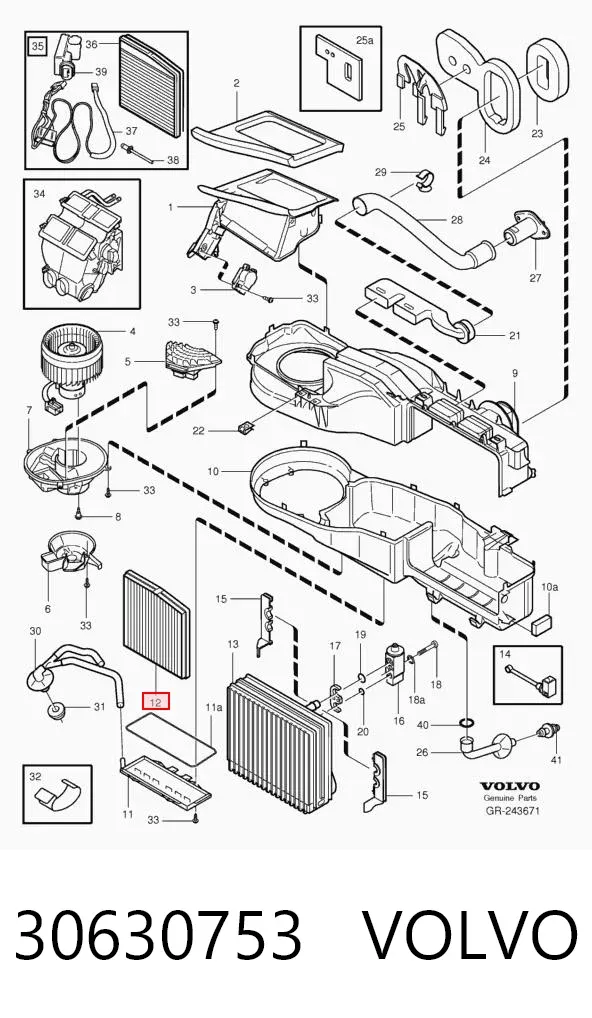 Filtr kabiny 30630753 Volvo