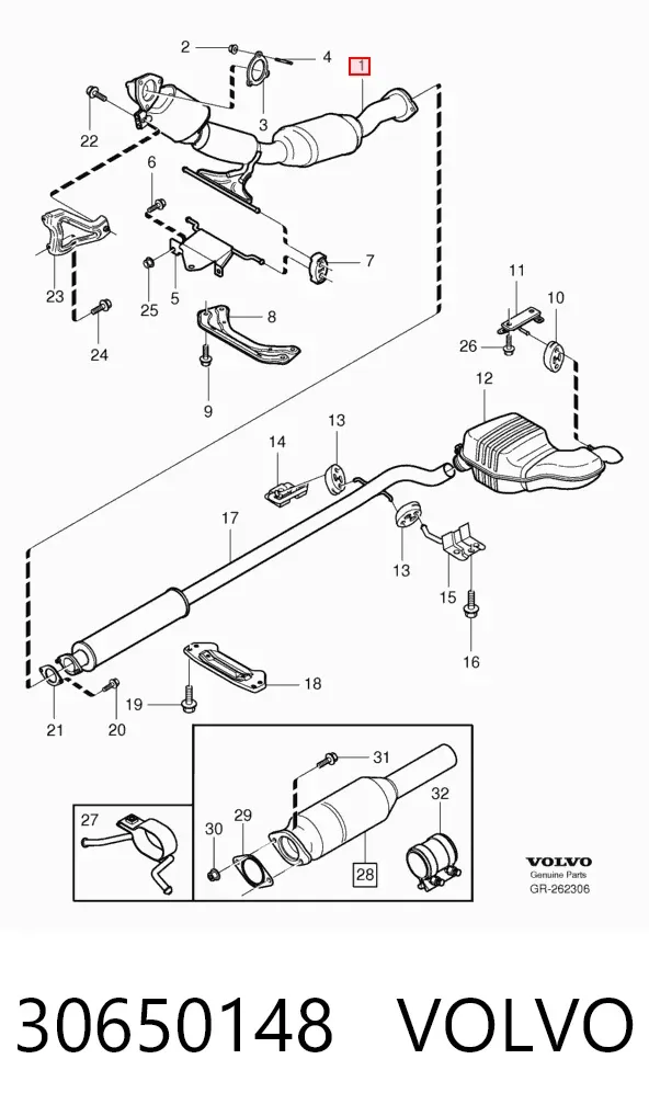 Konwerter-katalizator 30650148 Volvo