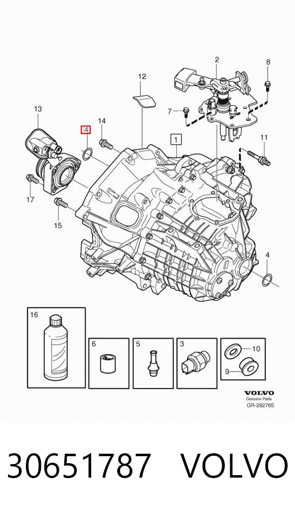 Uszczelniacz półosi mostu przedniego 30651787 Volvo