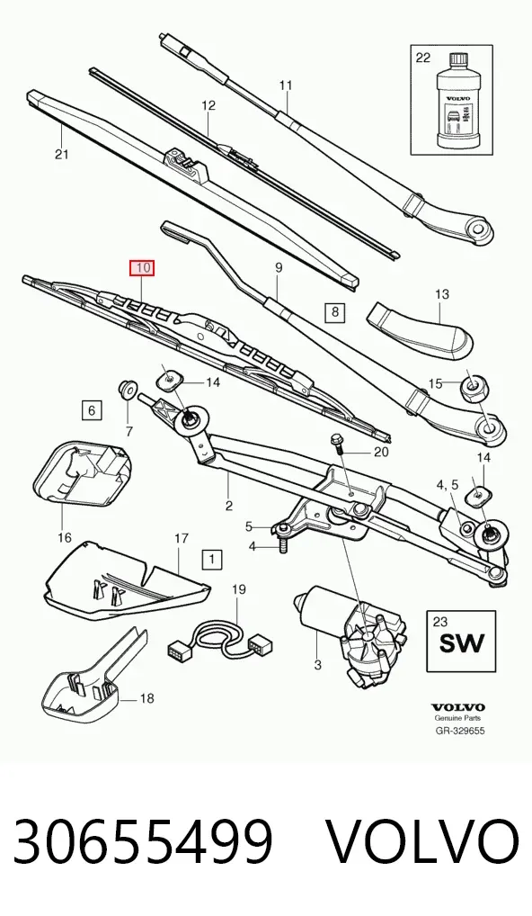 Pióro wycieraczki szyby przedniej, zestaw (2 szt.) Mitsubishi L 200 IV