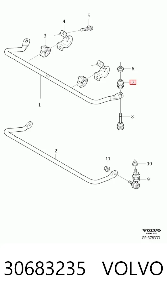 Łącznik stabilizatora tylnego 30683235 Volvo