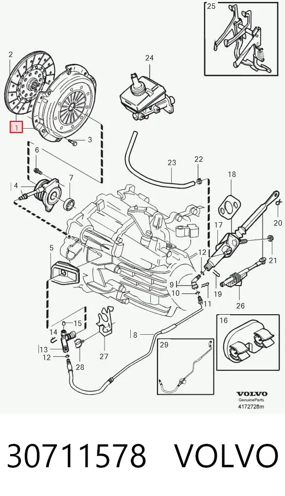 Zestaw sprzęgła (3 części) 30711578 Volvo