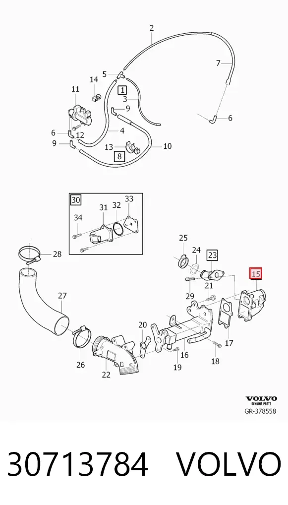 Zawór recyrkulacji spalin EGR 30713784 Volvo