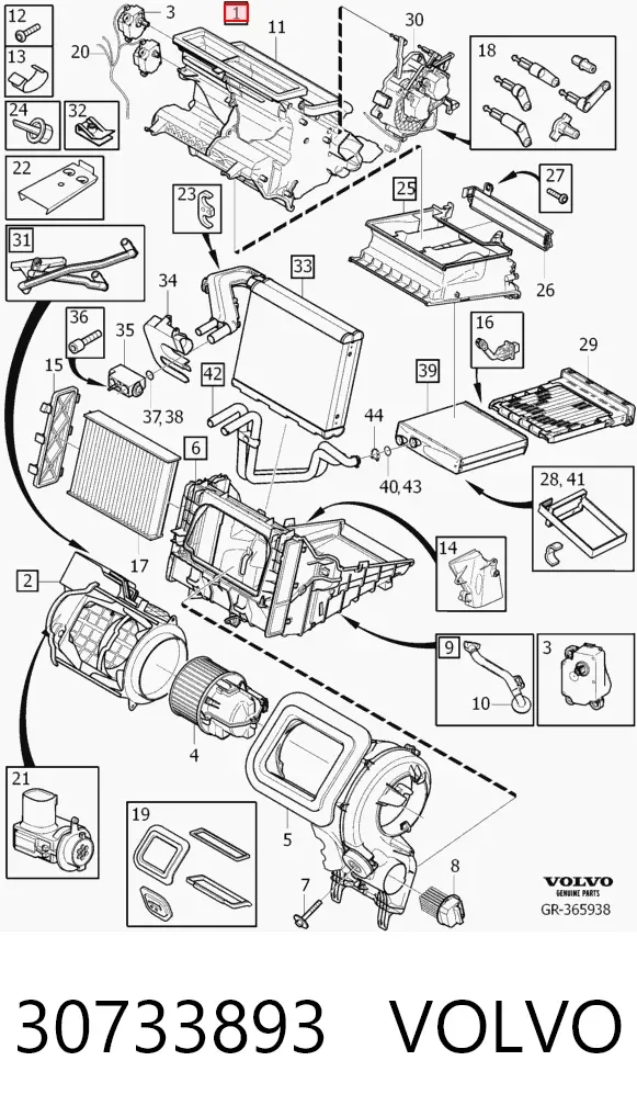 Filtr kabiny 30733893 Volvo