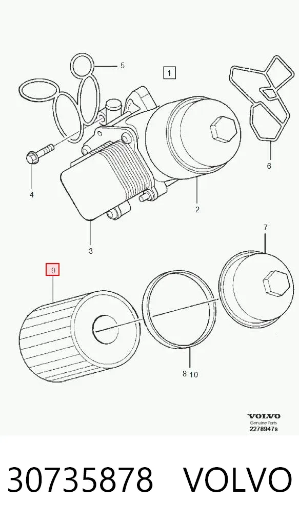 Filtr oleju 30735878 Volvo