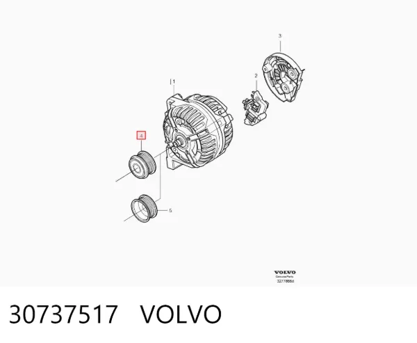 Koło pasowe alternatora 30737517 Volvo