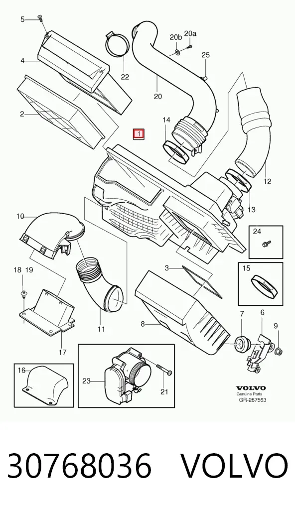 Filtr powietrza 30768036 Volvo
