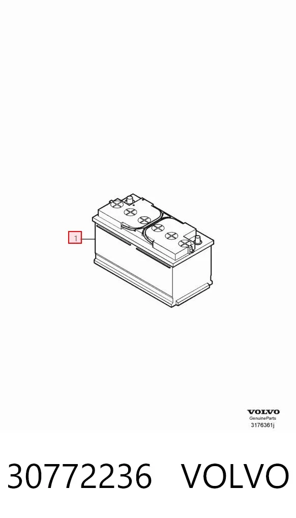 Bateria (akumulator) 30772236 Volvo