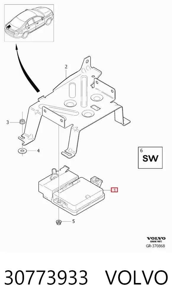 Sterownik elektromechanicznego hamulca postojowego (ręcznego) 30773933 Volvo