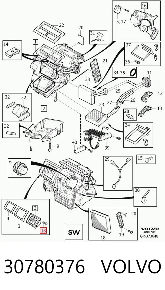 Filtr kabiny 30780376 Volvo