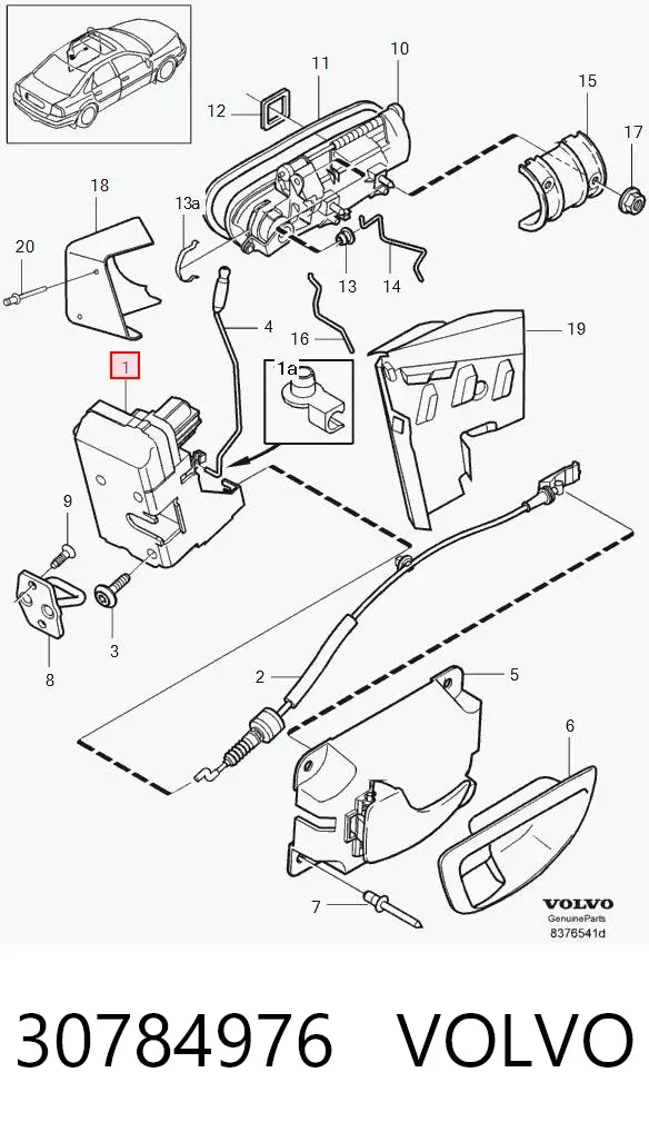 Zamek drzwi przednich lewych Volvo S80 I