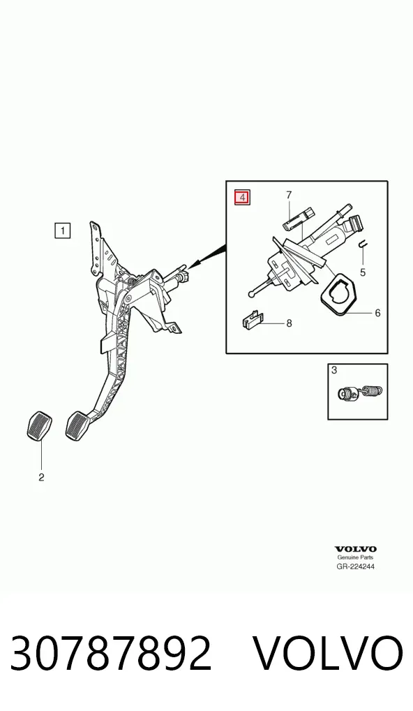 Cylinder sprzęgła główny 30787892 Volvo