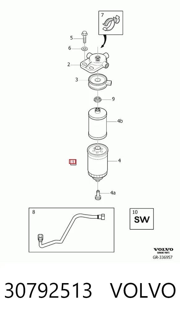 Filtr paliwa 30792513 Volvo